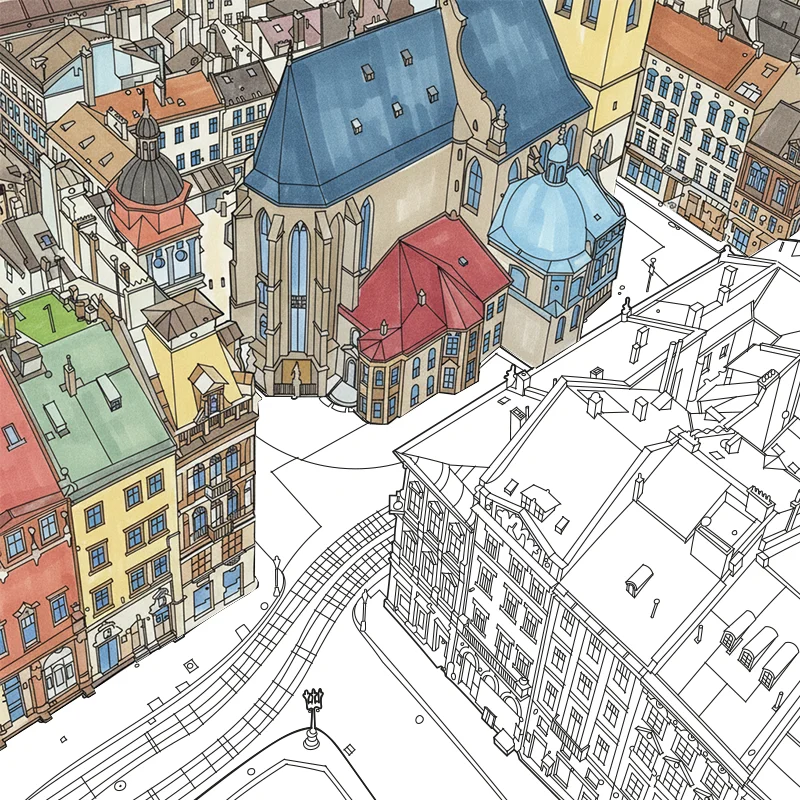 Latin Cathedral, Lviv - marker coloring example by rubencio